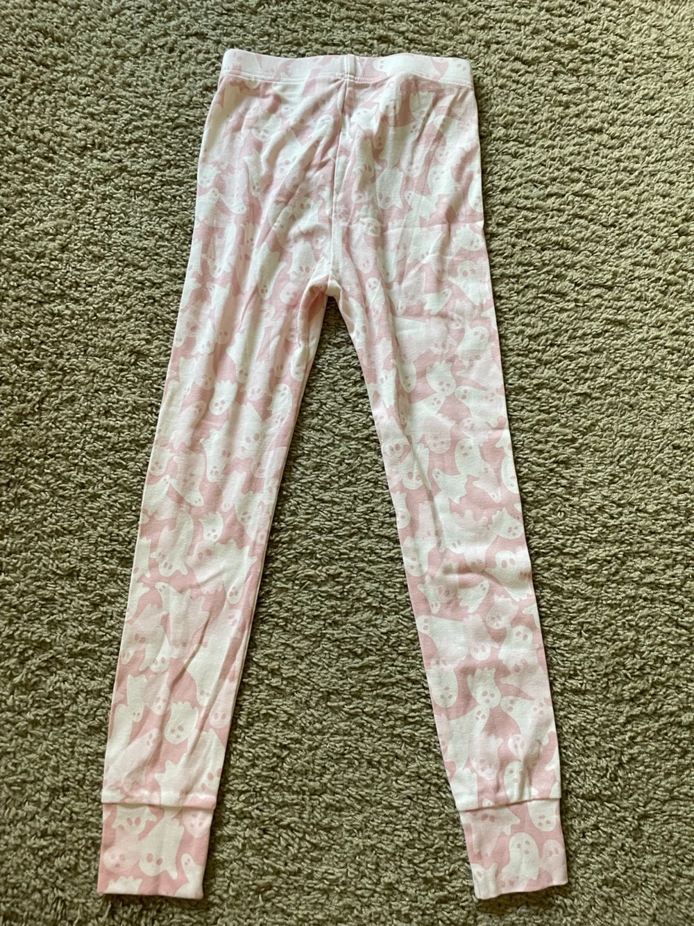 GAP Pink and White Ghost Print Long-Sleeve Pajama Set